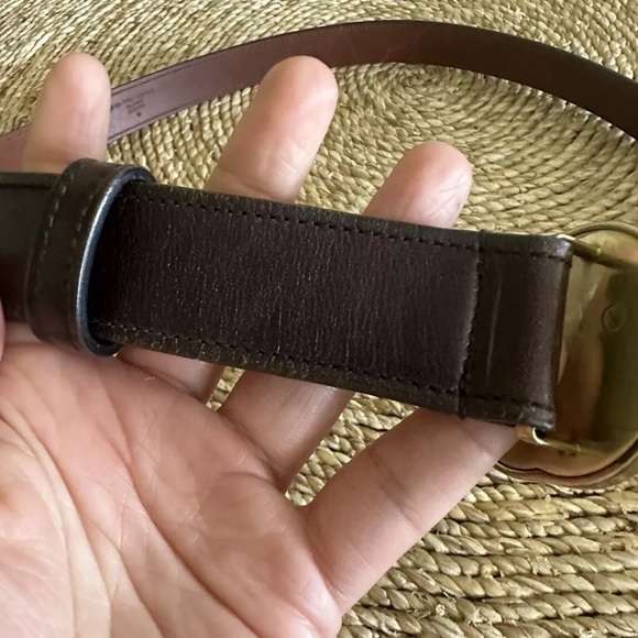 Gucci Interlocking Gg Dark Brown Leather Belt Silver Hardware 114647 95/38 - Picture 7 of 9